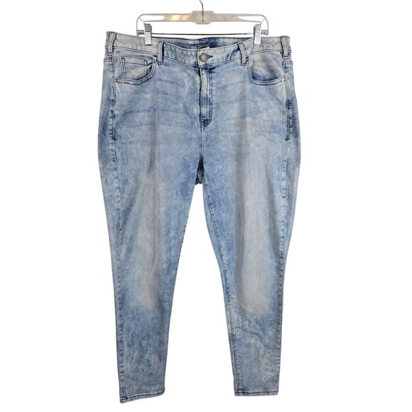 Lane Bryant Skinny Bleached Washed Distressed Women's Jeans 22 - Picture 1 of 3